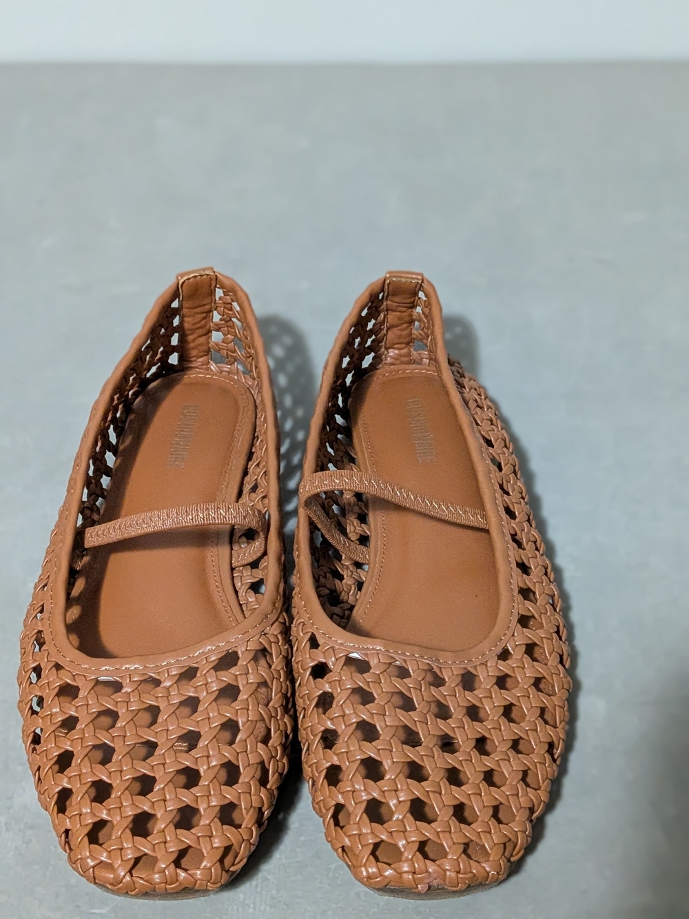 Cushionaire Woven Weavy Mary Jane , Ballet Flats, Cognac,  Women Sz 8W - Picture 8 of 9